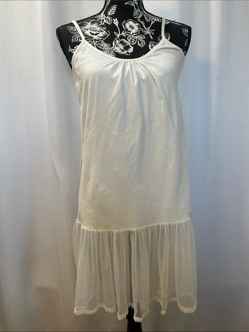 Women's Ivory White Lace Bottom Slip Women M